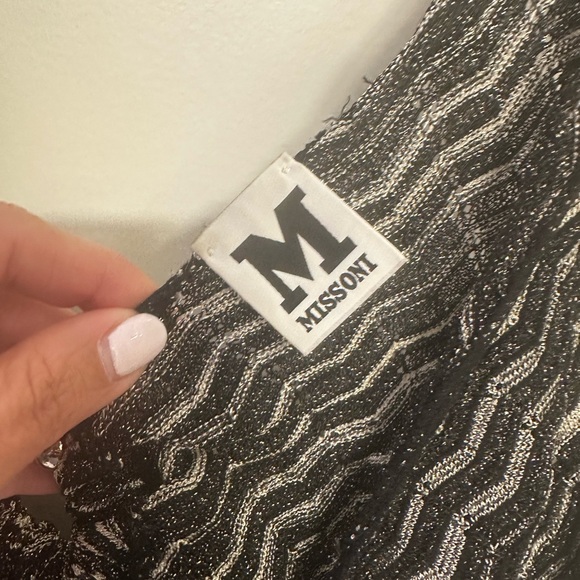 Missoni Black and while sparkly Zigzag Halter Dress - Picture 4 of 5